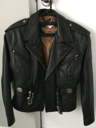 Vintage Harley Davidson Womens Leather Jacket Size Medium