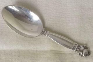 A Solid Sterling Silver Denmark Tea Caddy Spoon By Georg Jensen Acorn Pat