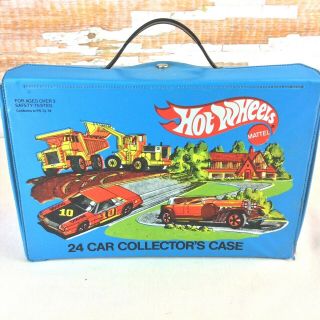 Vintage 1980 Hot Wheels 24 Car Collectors Case 8227 W Handle & Inserts Mattel