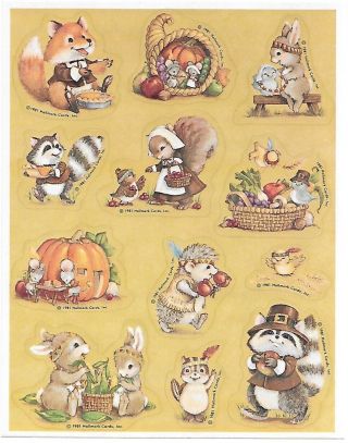 Vintage Hallmark Scratch And Sniff Silly Scents Thanksgiving Spice Critters