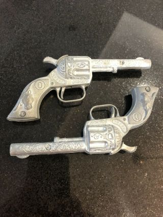 Vintage Kids Toy Metal Gun Western Cowboy 1950’s Made In Usa Collectable