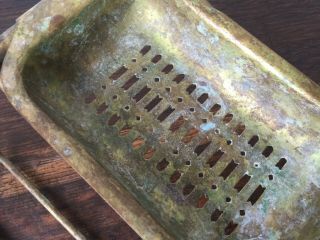 Antique Brass Bath Rack Tidy Caddy - Not Polished Aged - Early 20th C