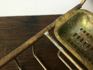 Antique Brass Bath Rack Tidy Caddy - Not Polished Aged - Early 20th C 3