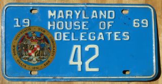Maryland House Of Delegates License Plate 1969 42