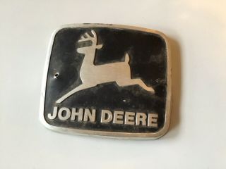 Vintage John Deere Tractor Cover Steel Logo Embossed Lid Cover Metal