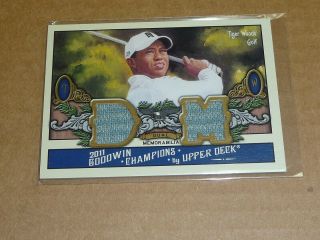 2011 Upper Deck Goodwin Champions Tiger Woods Golf Dual Shirt Relic Swatch O1528