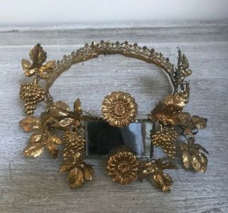 Fabulous Antique French Gilded Toleware Headdress C1900