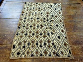 An African Kuba Raffia Cloth Textile Panel
