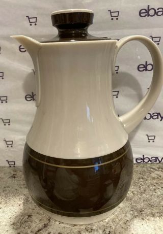 Vtg Thermos Ingried No.  570 Coffee Pot Made In West Germany Brown & Beige