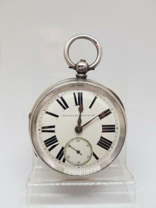 Antique Silver Gents Fusee Improved Patent Pocket Watch 1891 Ref1192