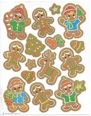 Vintage Hallmark Scratch And Sniff Silly Scents Gingerbread Christmas