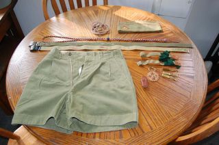 Vintage Boy Scout Shorts Garrison Hat 2 Belts Garters Plus More