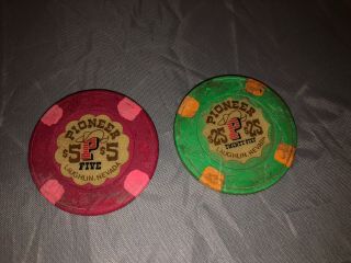 Vintage Pioneer $25 And $5 Casino Chip Laughlin Nevada
