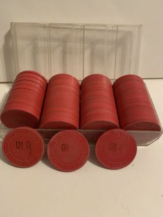 84 Vintage Clay Poker Chips From 1960 