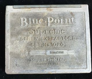Vintage Snap On Blue - Point Screw Extractors Set 1020