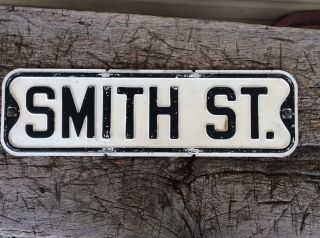 Smith St - Authentic Vintage Embossed Metal Street Sign - From Seneca Falls Ny