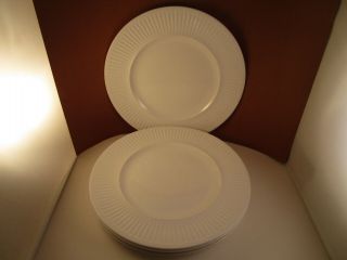 Vintage Johnson Bros England Athena White Ribbed Set Of 3 Dinner Plates B