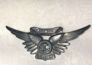 Vintage Ww2 Us Navy Air Crew Wings Sterling Silver Pin