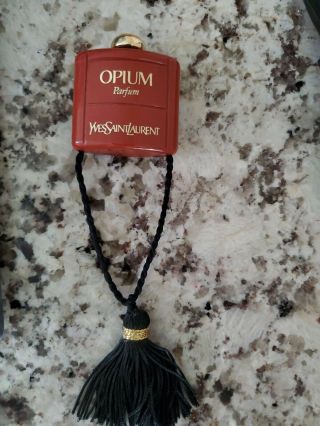 Vintage Opium Yves Saint Laurent France Parfum 3.  5ml Mini W/tassel