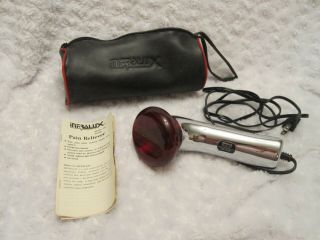 Vtg Infralux Infrared Heat Lamp Pr600 W/ Case Instructions Fast Pain Relief