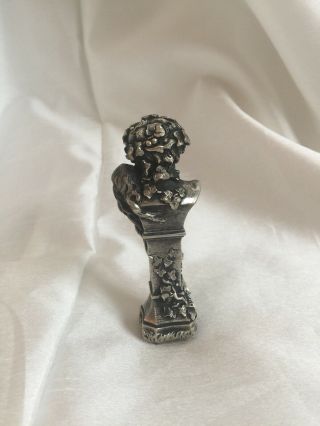 Antique French.  800 Silver Wax Seal Nude Woman/Nymph 3