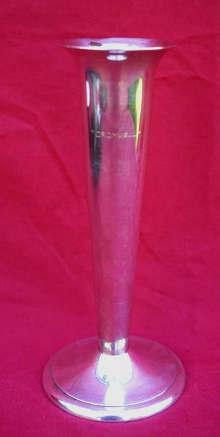 Christofle France Art Deco Vase Cromwell Engraved Silver Plate