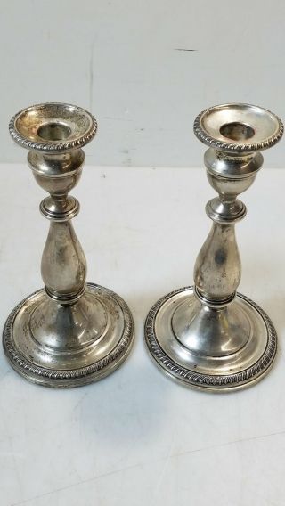 Mueck Carey Co Weighted Sterling Silver.  925 Candlestick Candle Holders