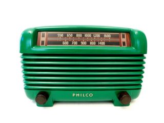 Vintage 40s Restored Eames Era Philco Antique Old Bakelite Tube Radio