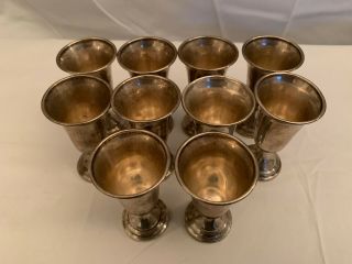 N.  S.  Co.  Weighted Sterling Shot - Cordial Glasses - Set Of 10 National Silver Co