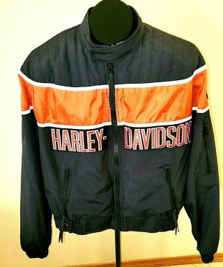 Vintage Harley Davidson Nylon Racing Jacket,  Motorcycle,  Size Medium,