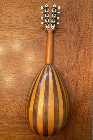 Antique Striped Wood Bowl Back Mandolin - Striking Appearance And Charm