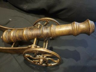 Antique Signal Miniature Cannon Brass 15 " Inch Cannon