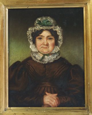 Antique 19th Century Portrait Of A Lady - Oil