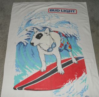 Spuds Mackenzie 3x5 Beach Towel Bud Light Party Animal Vintage