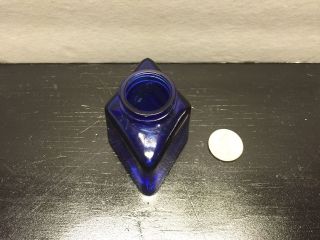 Vintage Cobalt Blue Ink Bottle Diamond Shaped Emb.  Parkers