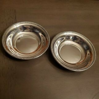 Pair Antique 5 1/2 " Watson 124 Solid Sterling Silver Bowls 115g