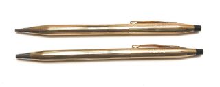 Vtg Cross 1/20 10k Gold Filled Pen & Mechanical Pencil Set “volvo” Engraved