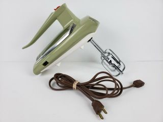 Vintage General Electric Hand Mixer Avocado Green 3 Speed Cat No Dim47 Made Usa
