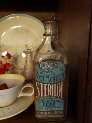 Antique Post Mortem Sterilol Embalming Fluid Bottle