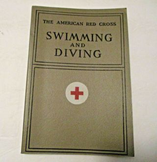 Vintage 1938 The American Red Cross Swimming And Diving Book L@@k