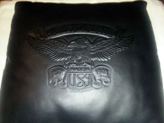 Vintage Harley Davidson Sq.  Throw Pillow Black Embossed With Eagle - 14 " X 14 "