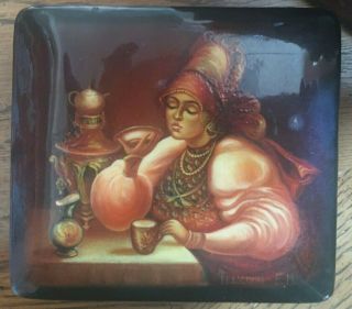 Vintage Russian Lacquer Box.  Signed By Artist.