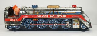 Vintage Silver Mountain 3525 Tin Toy Train - Modern Toys Japan 16 "