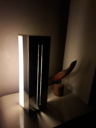 Mid Century George Kovacs Chrome & Acrylic Pedestal Lamp Near,  Minor Wear