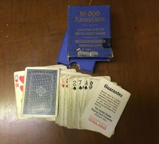 Antique No 500 Playing Cards Swastika Symbol 6 Handed Games