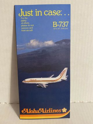 Aloha Airlines B - 737 Safety Card