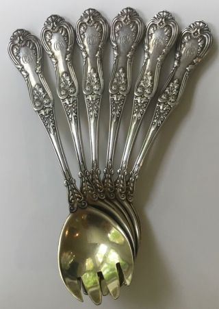 Set Of 6 Antique Tiffany & Co “regent” Ice Cream Forks,  1884 Silverplate,  5 5/8“