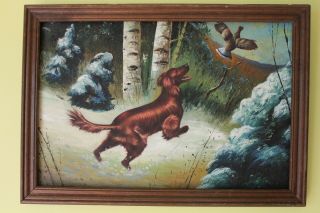 Antique Oil Painting on canvas,  Hunting scene,  Signed 2
