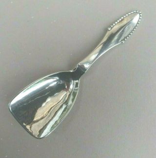 Georg Jensen Danish Sterling Silver Tea Caddy Spoon - Beaded Pattern 1920 