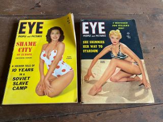 Vintage Eye Magazines Feb & May 1954 Men’s Pinup People & Pictures Centerfolds